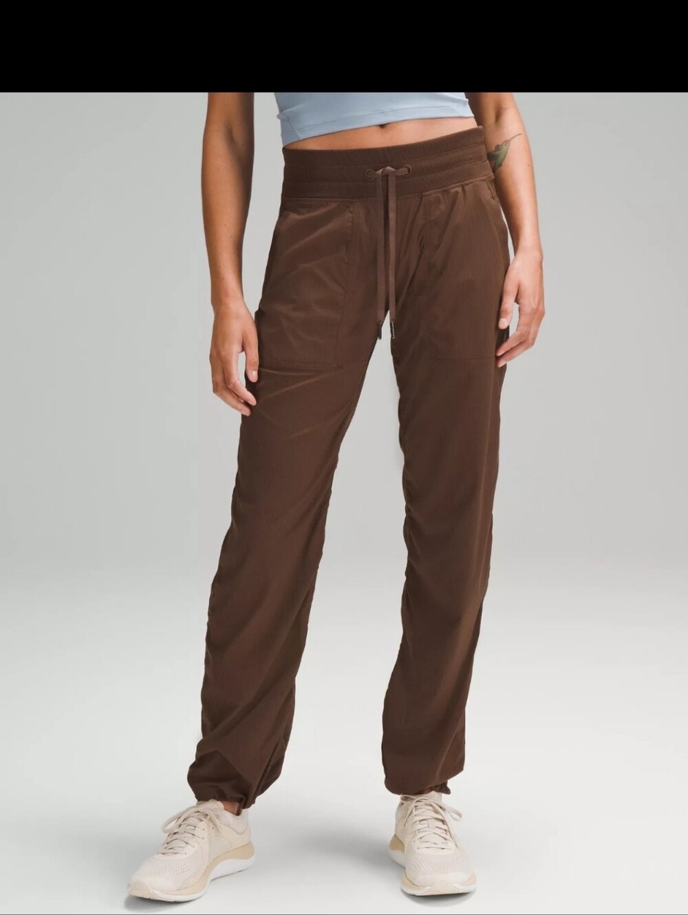 Lululemon Brown Studio Dance Drawstring Wide Leg Athletic Pants Sz 4